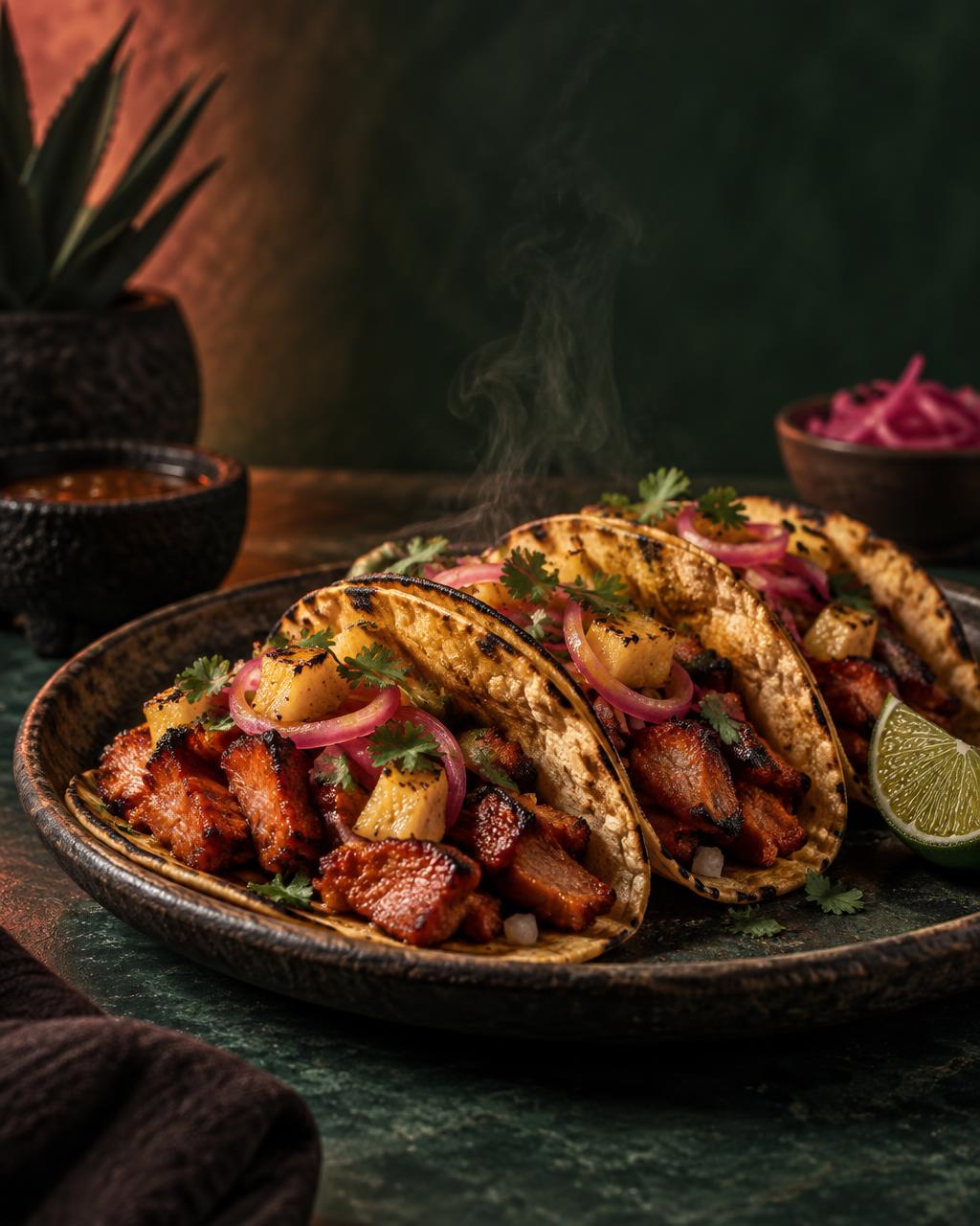 Agave stiliaus tacos al pastor